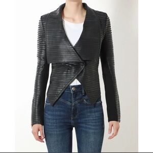 MARCIANO – Shayna Drape Leather Jacket. Size 6
